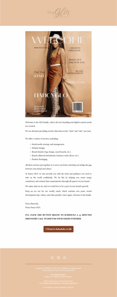 mailchimp template test brand development welcome email template info nancyglo com nancy glo mail (1)